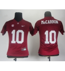 Women Alabama Crimson Tide 10 McCarron Red 2012 SEC Patch Jerseys