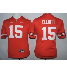 Ohio State Buckeyes 15 Ezekiel Elliott Red College Women Jersey