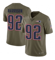 Men's Nike New England Patriots #92 James Harrison Limited Olive 2017 Salute to Service NFL Jersey