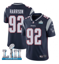 Men's Nike New England Patriots #92 James Harrison Navy Blue Team Color Vapor Untouchable Limited Player Super Bowl LII NFL Jersey