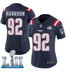 Women's Nike New England Patriots #92 James Harrison Limited Navy Blue Rush Vapor Untouchable Super Bowl LII NFL Jersey