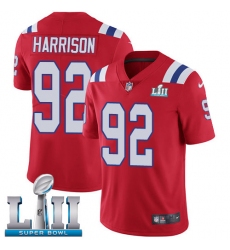 Youth Nike New England Patriots #92 James Harrison Red Alternate Vapor Untouchable Limited Player Super Bowl LII NFL Jersey