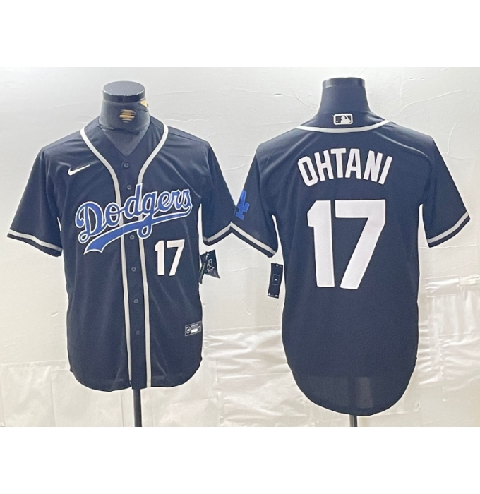 Mens Brooklyn Dodgers #17 Shohei Ohtani Black Cool Base With Stitched Baseball Jersey