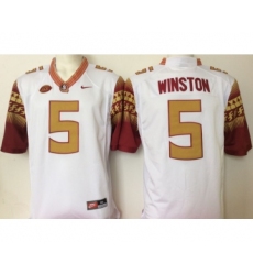 Florida State Seminoles (FSU) 5 Jameis Winston White College Football Jersey