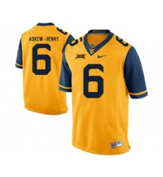 West Virginia Mountaineers 6 Dravon Askew-Henry Gold College Football Jersey