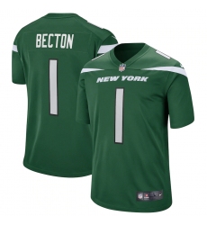 Men's New York Jets #1 Mekhi Becton Nike Gotham Green 2020 NFL Draft First Round Pick Game Jersey.webp