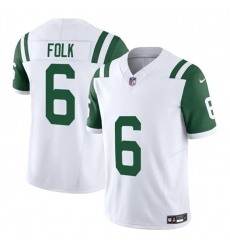Men's New York Jets #6 Nick Folk White 2025 F.U.S.E. Classic Alternate Vapor Untouchable Limited Football Stitched Jersey