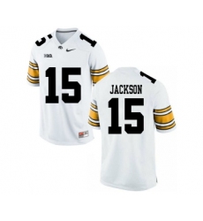 Iowa Hawkeyes 15 Joshua Jackson White College Football Jersey