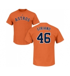 MLB Nike Houston Astros #46 Francisco Liriano Orange Name & Number T-Shirt