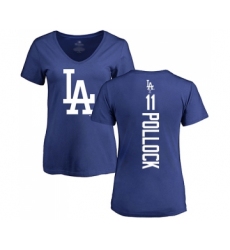 Baseball Women's Los Angeles Dodgers #11 A. J. Pollock Royal Blue Backer T-Shirt