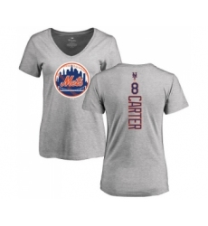 MLB Women's Nike New York Mets #8 Gary Carter Ash Backer T-Shirt