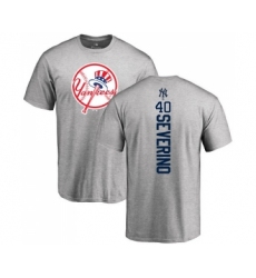 MLB Nike New York Yankees #40 Luis Severino Ash Backer T-Shirt