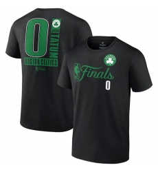 Men's Boston Celtics #0 Jayson Tatum Black 2024 Finals Inbound Pass Name & Number T-Shirt