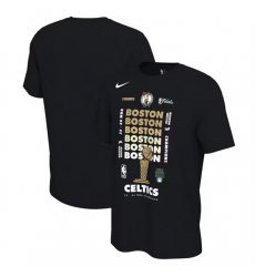 Men's Boston Celtics Black 2024 Finals Champions Celebration Expressive T-Shirt
