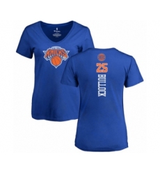 Basketball Women's New York Knicks #25 Reggie Bullock Royal Blue Backer T-Shirt