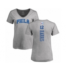 Basketball Women's Philadelphia 76ers #12 Tobias Harris Ash Backer T-Shirt