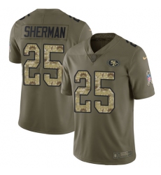 Men's Nike San Francisco 49ers #25 Richard Sherman Limited Olive/Camo 2017 Salute to Service NFL Jersey