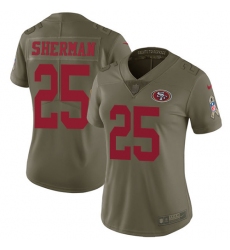 Women's Nike San Francisco 49ers #25 Richard Sherman Limited Olive 2017 Salute to Service NFL Jersey