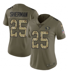 Women's Nike San Francisco 49ers #25 Richard Sherman Limited Olive/Camo 2017 Salute to Service NFL Jersey