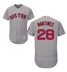 Men's Majestic Boston Red Sox #28 J. D. Martinez Grey Road Flex Base Authentic Collection MLB Jersey