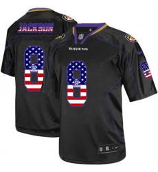 Men's Nike Baltimore Ravens #8 Lamar Jackson Elite Black USA Flag Fashion NFL Jersey Men's Nike Baltimore Ravens #8 Lamar Jackson Elite Black USA Flag Fashion NFL Jersey