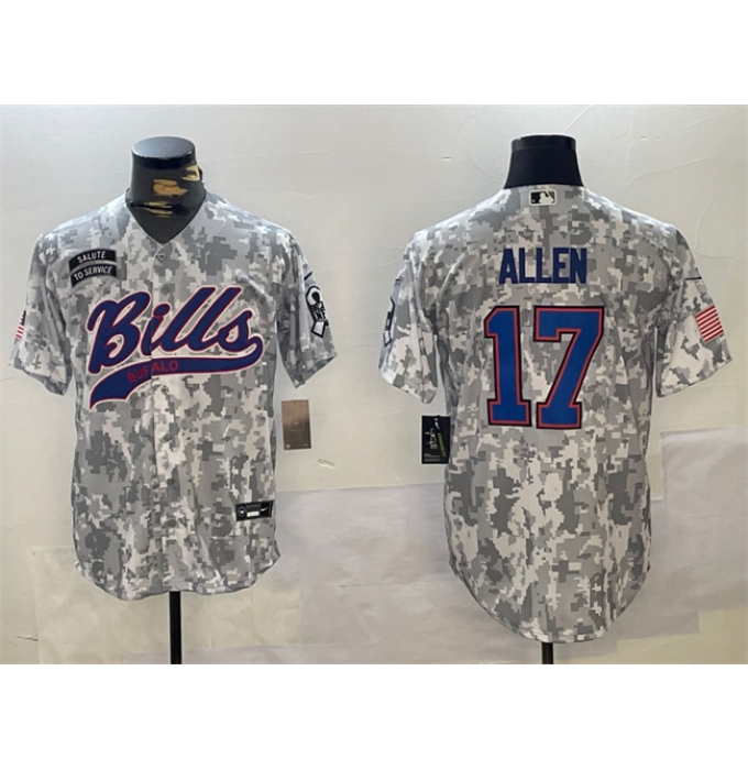 Men's Buffalo Bills #17 Josh Allen 2024 Arctic Camo Salute To Service Stitched Baseball Jersey