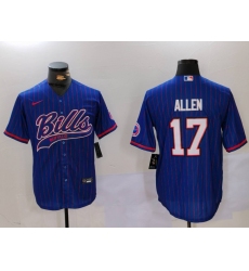 Men's Buffalo Bills #17 Josh Allen Blue Team Cool Base Stitched Baseball Jersey1