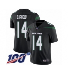 Men's New York Jets #14 Sam Darnold Black Alternate Vapor Untouchable Limited Player 100th Season Football Jersey