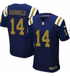 Men's Nike New York Jets #14 Sam Darnold Elite Navy Blue Alternate NFL Jersey