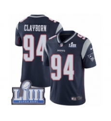 Men's Nike New England Patriots #94 Adrian Clayborn Navy Blue Team Color Vapor Untouchable Limited Player Super Bowl LIII Bound NFL Jersey