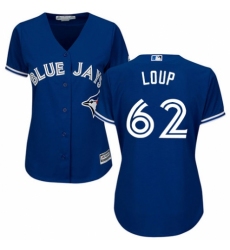 Women's Majestic Toronto Blue Jays #62 Aaron Loup Replica Blue Alternate MLB Jersey