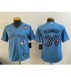 Youth Toronto Blue Jays #39 Trey Yesavage Blue 2025 World Series Cool Base Stitched Baseball Jersey