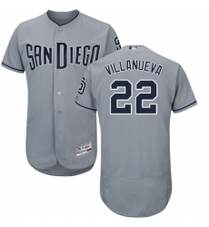 Men's Majestic San Diego Padres #22 Christian Villanueva Authentic Grey Road Cool Base MLB Jersey