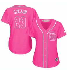 Women's Majestic San Diego Padres #23 Matt Szczur Authentic Pink Fashion Cool Base MLB Jersey