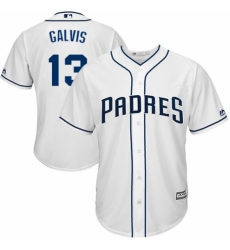 Youth Majestic San Diego Padres #13 Freddy Galvis Replica White Home Cool Base MLB Jersey