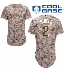 Men's Majestic San Diego Padres #2 Jose Pirela Authentic Camo Alternate 2 Cool Base MLB Jersey