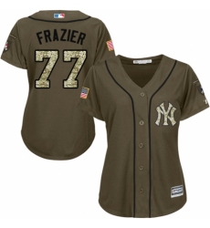 Women's Majestic New York Yankees #77 Clint Frazier Authentic Green Salute to Service MLB Jersey