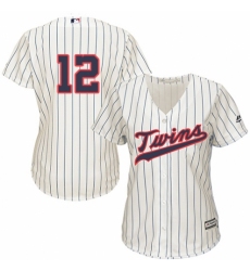 Women's Majestic Minnesota Twins #12 Jake Odorizzi Replica Cream Alternate Cool Base MLB Jersey