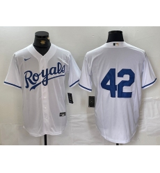 Men's Kansas City Royals #42 Jackie Robinson White Cool Base Stitched Baseball Jersey