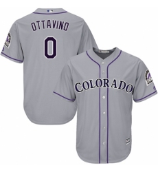 Youth Majestic Colorado Rockies #0 Adam Ottavino Replica Grey Road Cool Base MLB Jersey