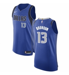 Men's Nike Dallas Mavericks #13 Jalen Brunson Authentic Royal Blue Road NBA Jersey - Icon Edition