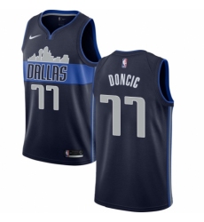 Youth Nike Dallas Mavericks #77 Luka Doncic Swingman Navy Blue NBA Jersey Statement Edition