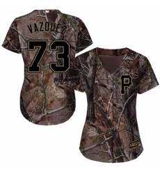Women's Majestic Pittsburgh Pirates #73 Felipe Vazquez Authentic Camo Realtree Collection Flex Base MLB Jersey