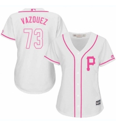 Women's Majestic Pittsburgh Pirates #73 Felipe Vazquez Replica White Fashion Cool Base MLB Jersey