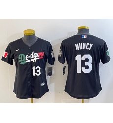 Women's Los Angeles Dodgers #13 Max Muncy Number Black Mexico 2020 World Series Cool Base Nike Jerseys