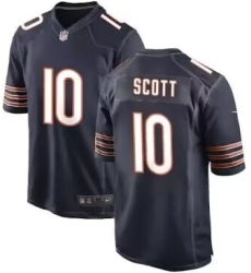 Men's Chicago Bears #10 Tyler Scott Navy Stitched Game Football Jersey