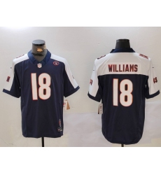 Men's Chicago Bears #18 Caleb Williams Navy White FUSE With 51 Stitched Jersey