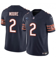 Men's Chicago Bears #2 DJ Moore Navy 2024 F.U.S.E. With 1-star C Vapor Untouchable Limited Football Stitched Jersey