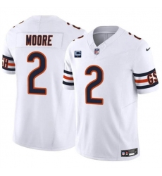 Men's Chicago Bears #2 DJ Moore White 2024 F.U.S.E. With 1-star C Vapor Untouchable Limited Football Stitched Jersey