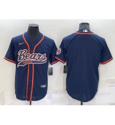 Men's Chicago Bears Blank Navy Blue Stitched MLB Cool Base Nike Baseball Jersey